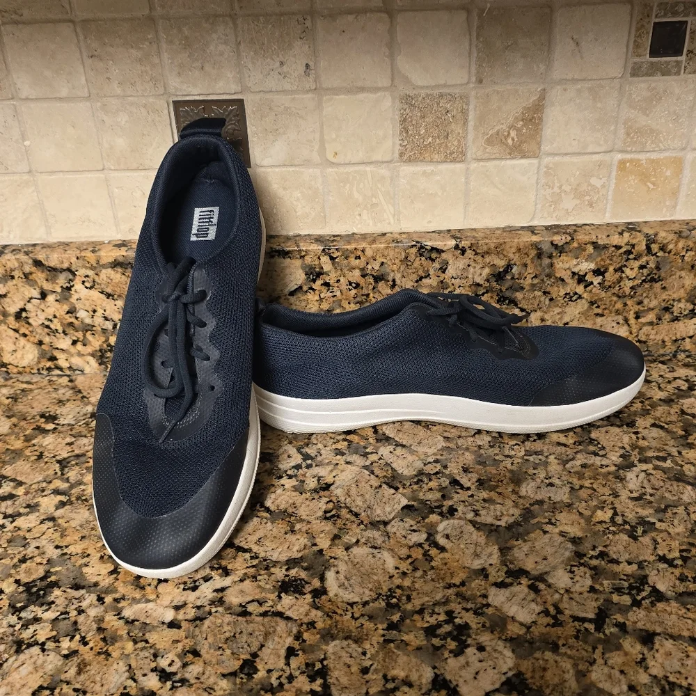 Fitflop F-Sporty Women's‎ Sneakers Sz 10 Navy Blue Mesh Shoes Athletic Walking